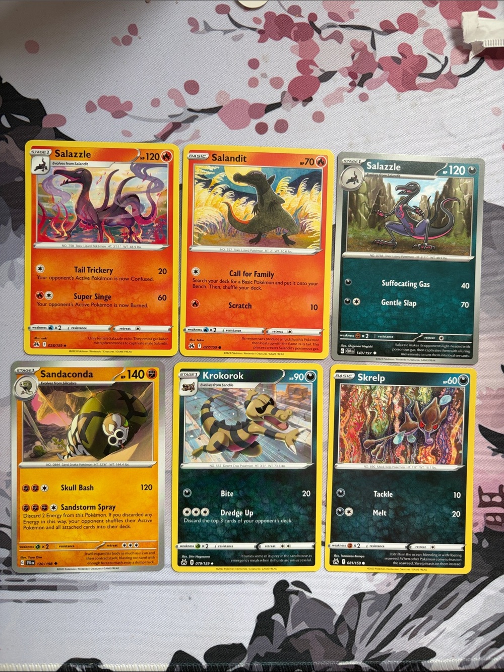 Reptile Pokรฉmon Lot | Salazzle, Sandaconda, Krokorok & More | 6 Cards โจ5/$25โจ